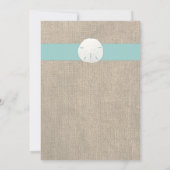 ターコイズ サンド ドル ビーチ ウェディング 招待状 (裏面)