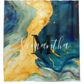 ターコイズ シャワーカーテン (正面)