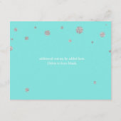 ターコイズ＆シルバーグリッターコンフェッティレセプション エンクロージャーカード (裏面)