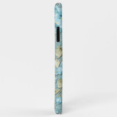 ターコイズ シー​​フォーム ティールブルー フラワー ウォーターカラー Case-Mate iPhoneケース (裏面/右)
