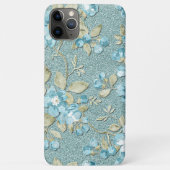 ターコイズ シー​​フォーム ティールブルー フラワー ウォーターカラー Case-Mate iPhoneケース (裏面)