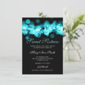 ターコイズ スイート16 バースデー ボケ ライト 招待状 (スタンド正面)