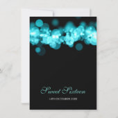 ターコイズ スイート16 バースデー ボケ ライト 招待状 (裏面)