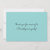 ターコイズ ストライプ ペイズリー ゾウ 感謝カード (裏面)