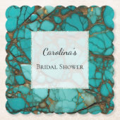 ターコイズ ストーンズ ブライダル シャワー ペーパーコースター (正面)