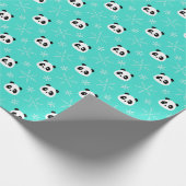 ターコイズ – スノーフレークを使ったかわいいパンドラ ラッピングペーパー (角)