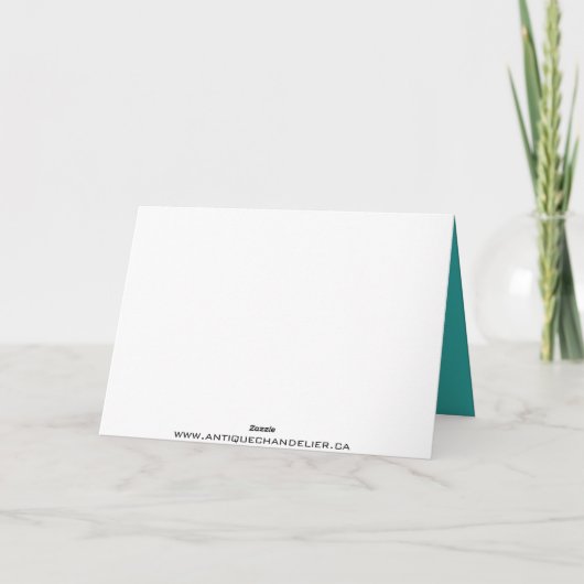 ターコイズ スワール 結婚式 お礼カード サンキューカード (裏面)