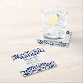 ターコイズ タラベラ タイル スペイン フィエスタ ブライダル シャワー スクエアペーパーコースター (インサイチュ)