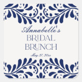 ターコイズ タラベラ タイル スペイン フィエスタ ブライダル ブランシュ スクエアシール (正面)