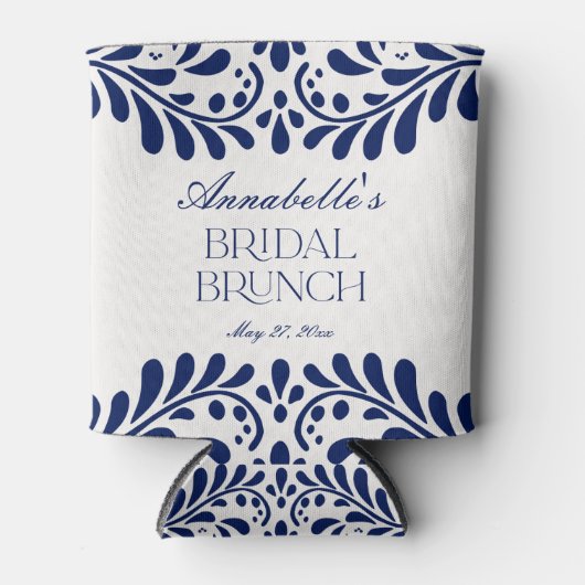 ターコイズ タラベラ タイル スペイン フィエスタ ブライダル ブランシュ 缶クーラー (正面)