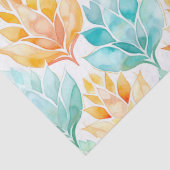 ターコイズ タンジェリン アブストラクト フラワーズ 薄葉紙 (詳細)