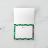 ターコイズ ダマスク ありがとうカード サンキューカード (内部)