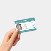 ターコイズ チェックのホームスクール生徒 ID バッジ (手持ち)