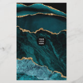 ターコイズ - ティールとゴールドのアゲートストーンサービス チラシ (裏面)