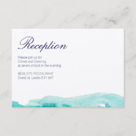 ターコイズ ティール ウォーターカラー 結婚式 受付カード エンクロージャーカード