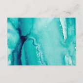 ターコイズ ティール 水彩 結婚式 披露宴 招待状 (裏面)