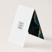 ターコイズ-ティール(緑がかった色)と金ゴールドジオードアゲートストーン 名刺 (裏面)