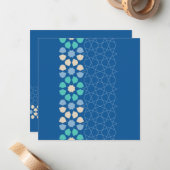 ターコイズ トランキュリティ リズム (カスタマイズ可能) ノートカード (正面/裏面インサイチュ)