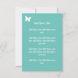 ターコイズ バタフライ ウェディング ステーショナリー 招待状