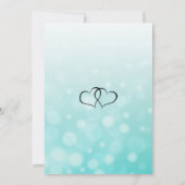 ターコイズ バブル ブラック スクリプト 結婚式招待状 招待状 (裏面)