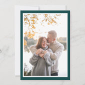 ターコイズ バーン オレンジ エレガント オータム フローラル ウェディング セーブザデート (裏面)