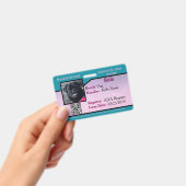 ターコイズ/パープルのサービスドッグIDカードバッジ バッジ (手持ち)