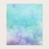ターコイズ&パープルウォッシュ内部レシピテントカード 名刺 (内部フラット)