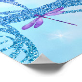 ターコイズ&パープルキンセアニラウェルカムサイン ポスター (角)