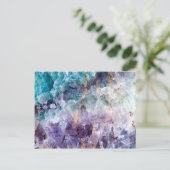 ターコイズ&パープルクォーツ結晶 ポストカード (スタンド正面)