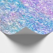 ターコイズ&パープルグリッターテクスチャ ラッピングペーパー (角)