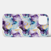 ターコイズ&パープルマーブル Case-Mate iPhoneケース (裏面 (横))