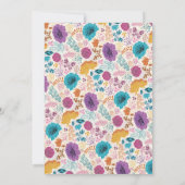 ターコイズ パープル イエロー 春の草原エンゲージメントパーティー 招待状 (裏面)