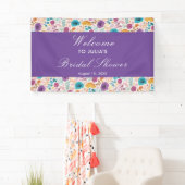 ターコイズ パープル イエロー 春の草原 ブライダルシャワー 横断幕 (インサイチュ)