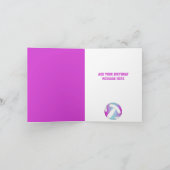 ターコイズ パープル ピンク バレーボール ハッピー バースデー カード (内部)