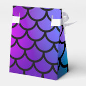 ターコイズ パープル ピンク ブルー マーメイド スケール ファンタジー パーティー フェイバーボックス (裏面サイド)
