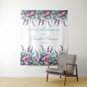 ターコイズ パープル ワイルドフラワーズ ブライダル シャワー タペストリー (インサイチュ)