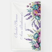 ターコイズ パープル ワイルドフラワー ブライダル シャワー 横断幕 (縦)