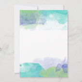 ターコイズ＆パープル 水彩 ライフ セレブレーション 招待状 (裏面)