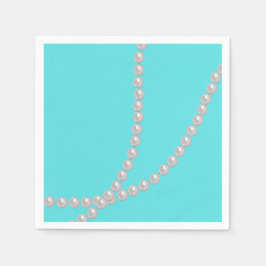 ターコイズ&パール スタンダードカクテルナプキン