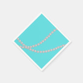 ターコイズ＆パール スタンダードカクテルナプキン (角)