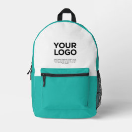 ターコイズ |ビジネスパーソナライズされたロゴと文字 プリントバックパック