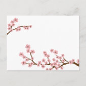 ターコイズ&ピンクさくらんぼブロッサムの日付を保存 案内ポストカード (裏面)