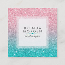 ターコイズ&ピンクフェイクグリッターグッズ