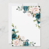 ターコイズ&ピンクフローラハイランドカウベビーシャワー 招待状 (裏面)