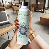 ターコイズ&ピンクフローラマンダラドードル ウォーターボトル