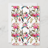 ターコイズ&ピンクボホシックワインブライダルシャワー 招待状 (裏面)