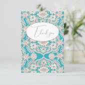 ターコイズ フェイクレース フラット サンクスカード サンキューカード (スタンド正面)