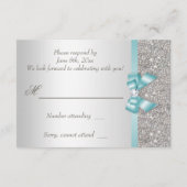 ターコイズ フェイク ボウ シルバー ダイヤモンド RSVP (裏面)