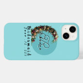 ターコイズ フラワーモノグラム トートバッグ | ブライダルパーティー Case-Mate iPhoneケース (裏面 (横))