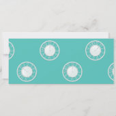 ターコイズ フラワー アラウンドザクロック シャワー招待状 招待状 (裏面)